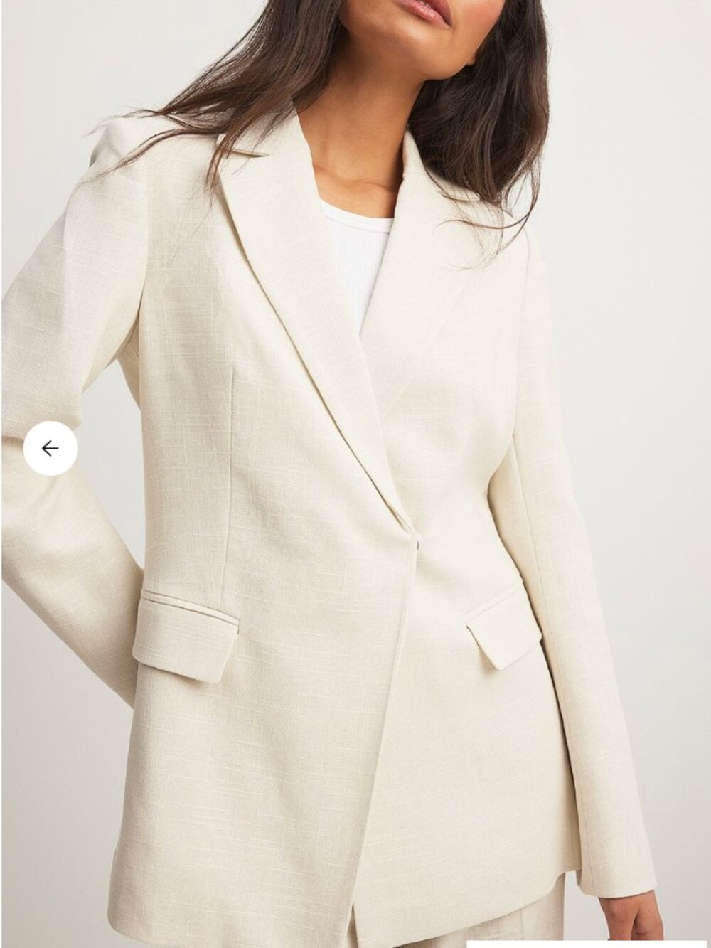 NWT NA-KD Linen Blend Blazer in Off White EU 34 $100